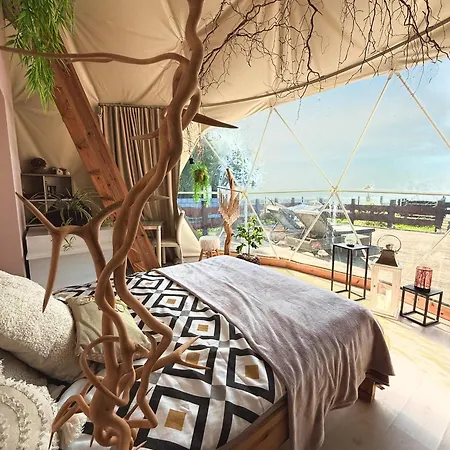 Waterfront Glamping - Private Hot Tube, Sauna & Sunset View Campo de lujo