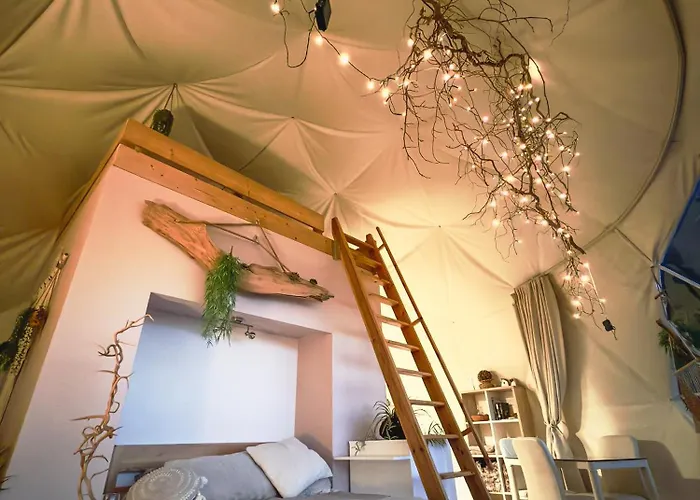 Romantic Dome - Private Hot Tube, Sauna & View Campo de lujo *